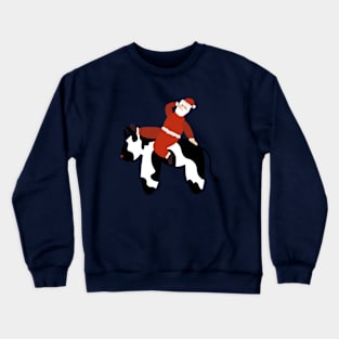 Sexy Santa Claus Riding a Cow Crewneck Sweatshirt